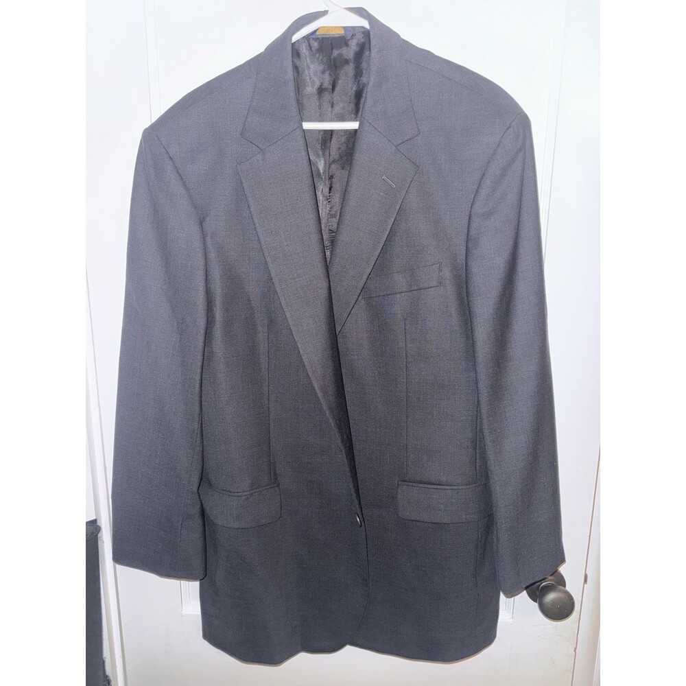 Brooks Brothers 346 Mens 44L Stretch Gray Single Breasted 2 Button Blazer